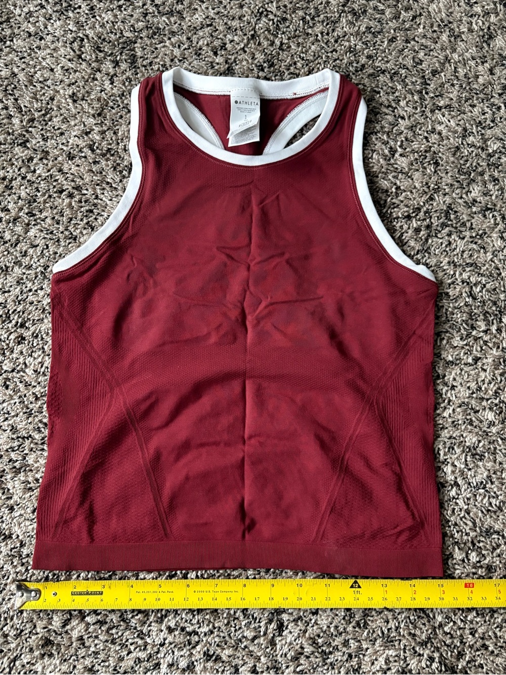 Athleta Burgundy Tank Top with White Trim